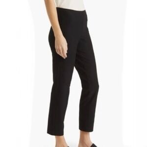 EILEEN FISHER  Stretch Pants Straight Leg Elastic Waist Black Women Small Petite